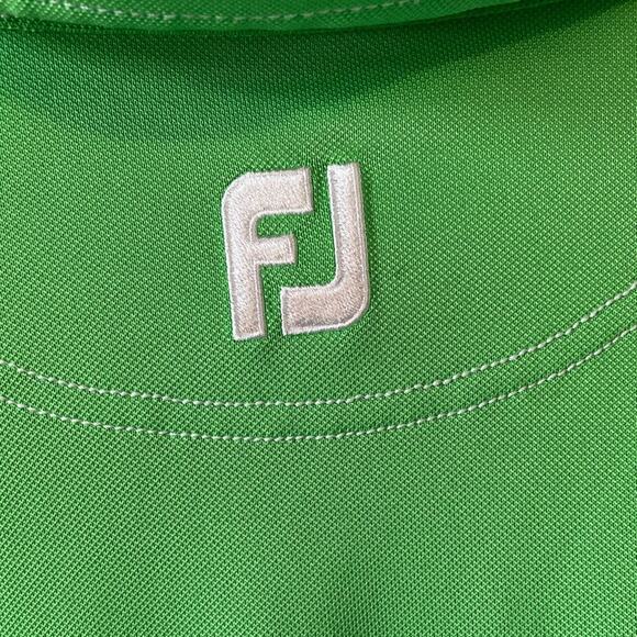 FootJoy Polo Shirt Mens XL Athletic Fit Lime Green Short Sleeve Preppy Golf Polo - Picture 7 of 13